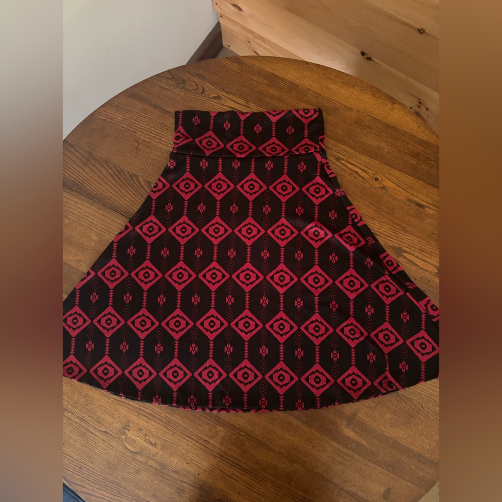 LuLaRoe Black and Red A-Line Skirt